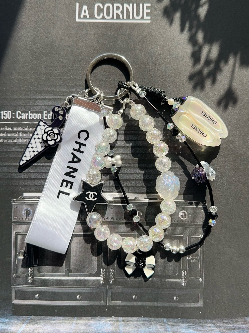 Authentic CC Ribbon & Unbranded CC ballerina flats camellia Bag Charm
